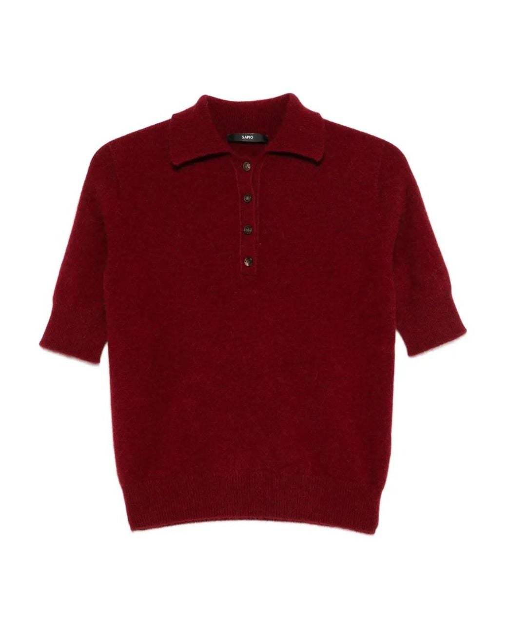 SAPIO Red Cotton Polor Top