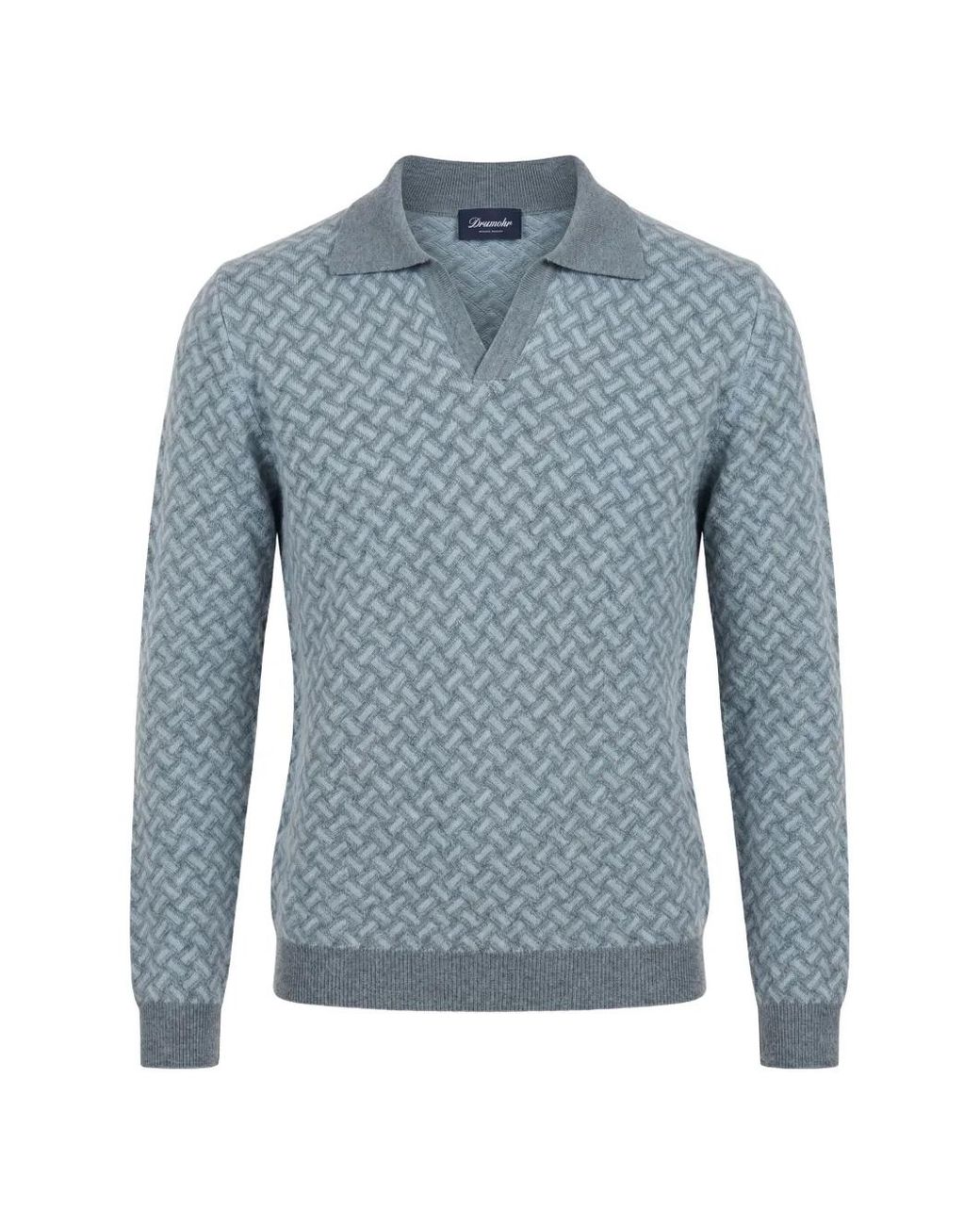 Drumohr Blue Basket-Weave Sweater for men