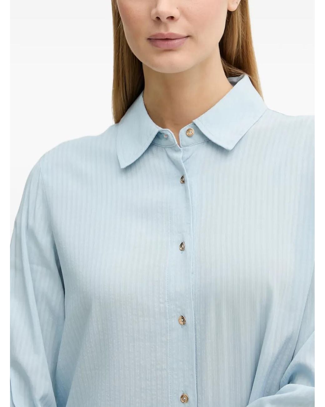 Benetton Blue Vertical-Stripe Shirt