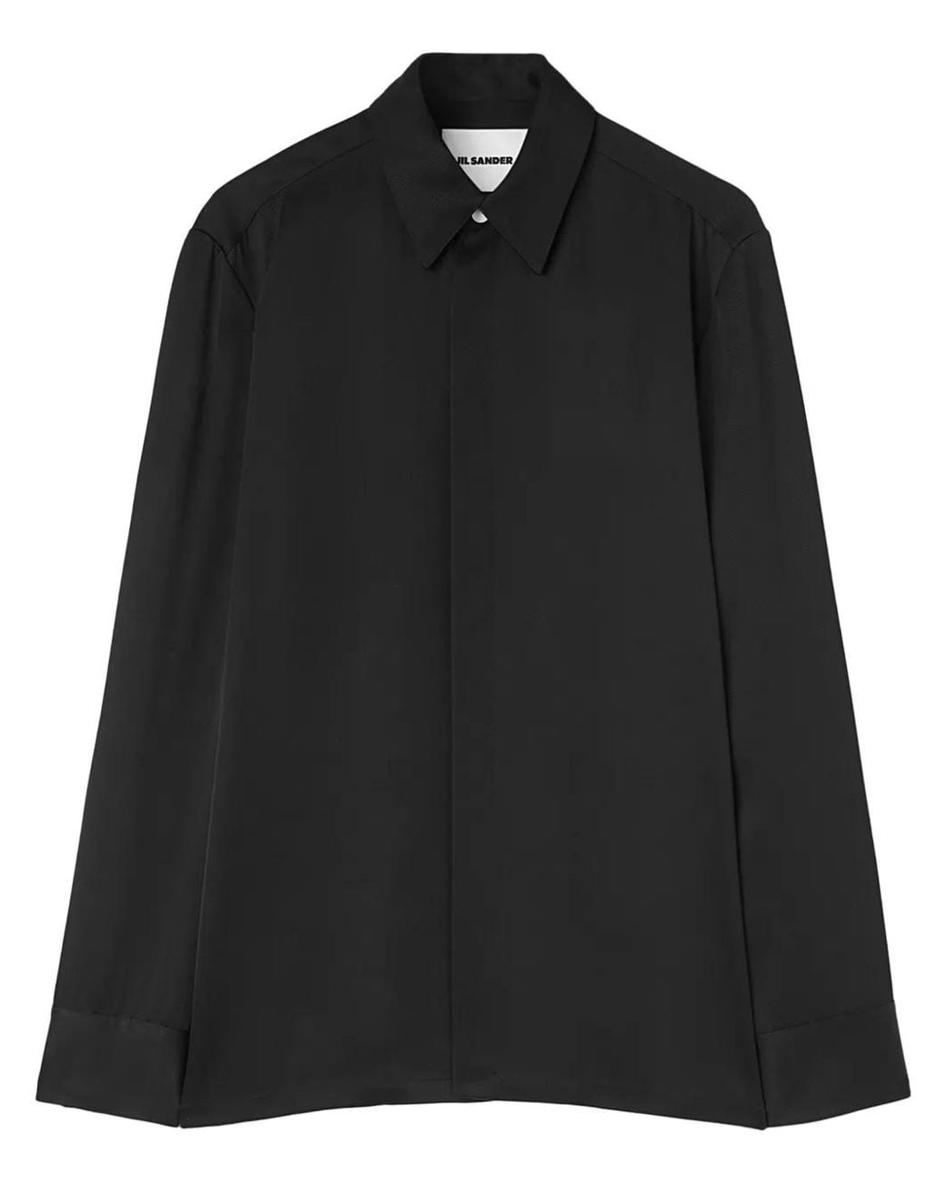 Jil Sander Black Concealed-Buttons Shirt for men
