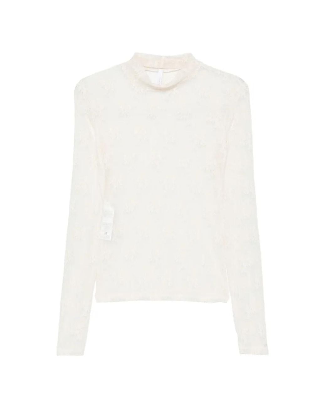 Imperial White Lace Roll-Neck Top