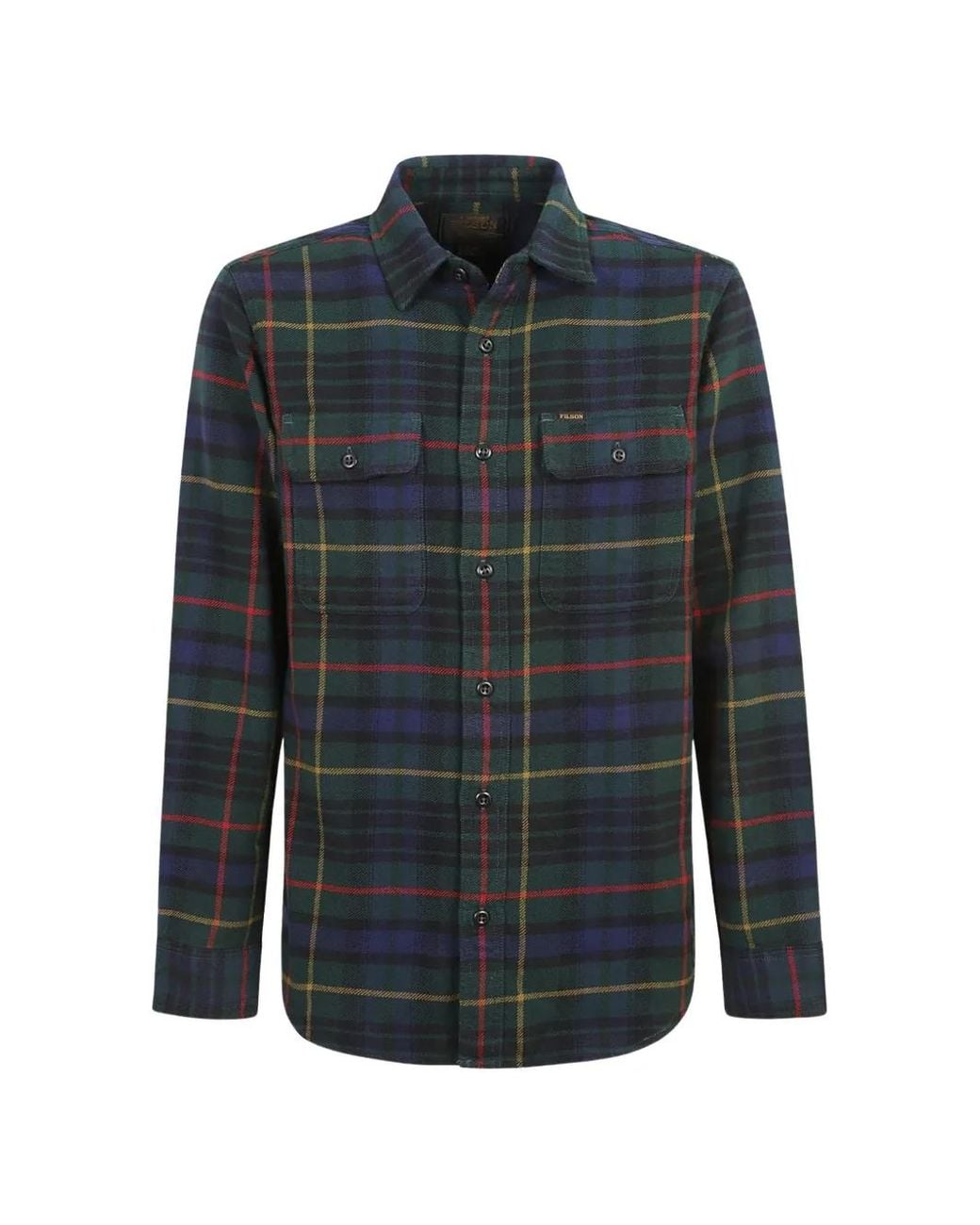 Filson Blue Tartan-Check Flannel Shirt for men