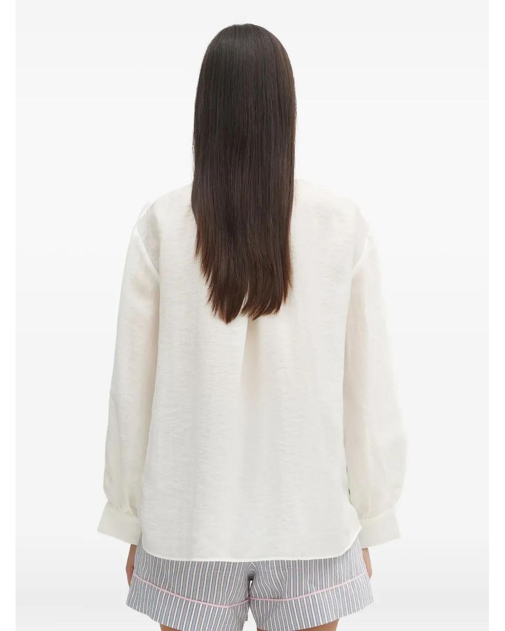 Samsøe & Samsøe White Ruffled Collared Shirt