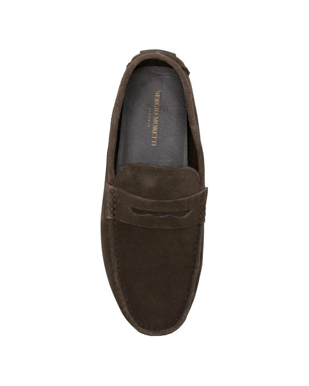 SERGIO MORETTI FIRENZE White Suede Penny Loafers for men