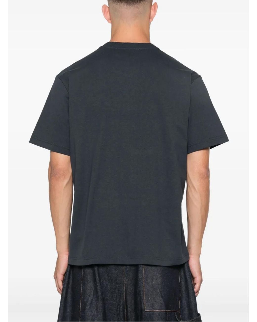 Sunnei Blue Logo-Embroidered T-Shirt for men