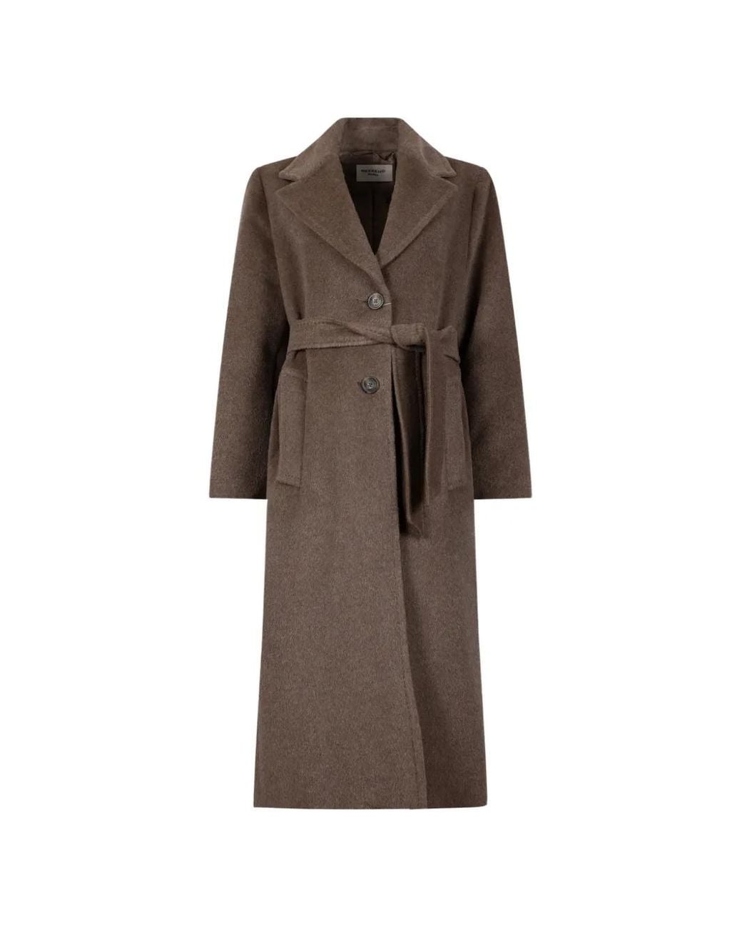Weekend by Maxmara Brown Wool And Alpaca Teddy Long Coat