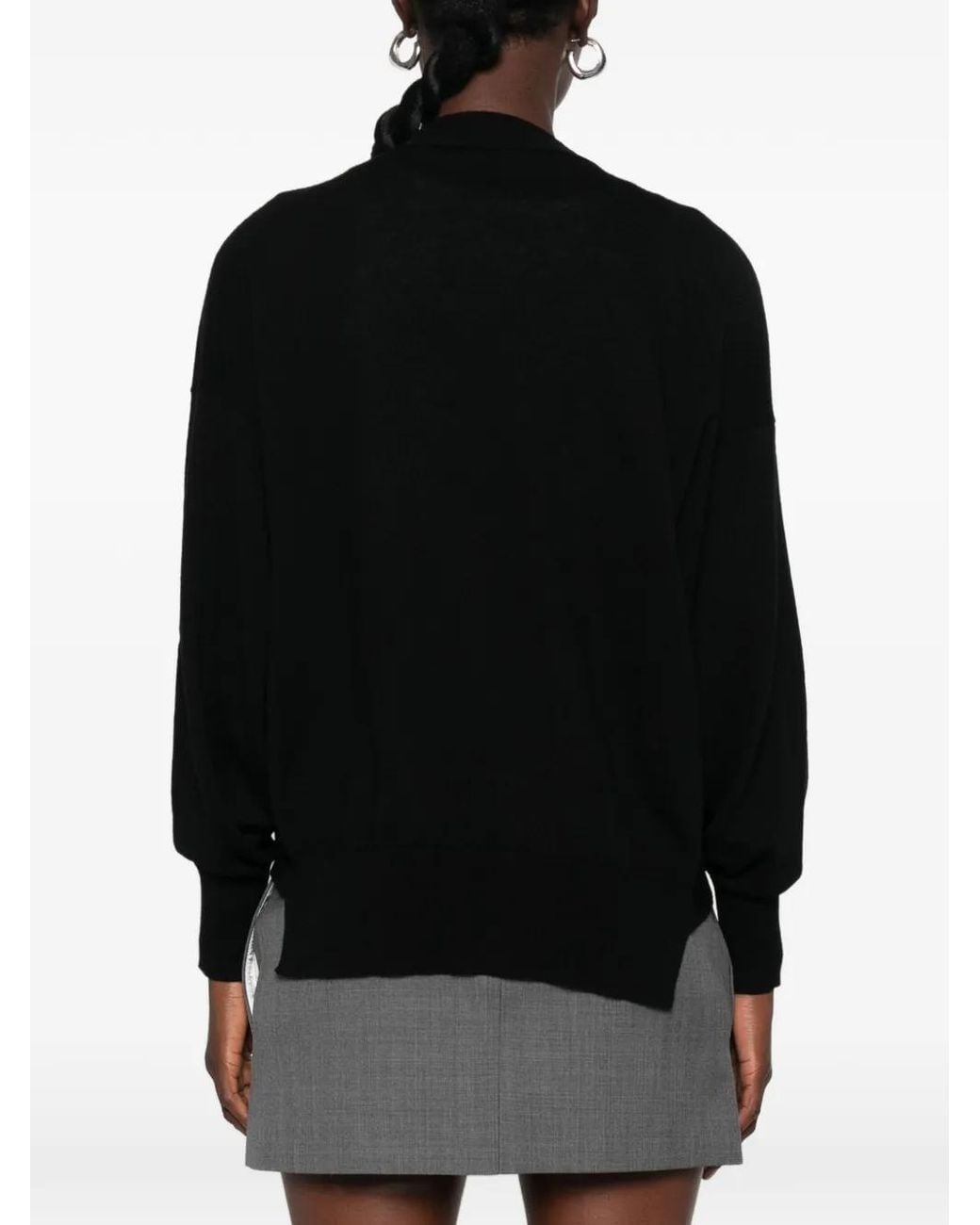 Liviana Conti Black Safety-Pin-Fastening Cardigan