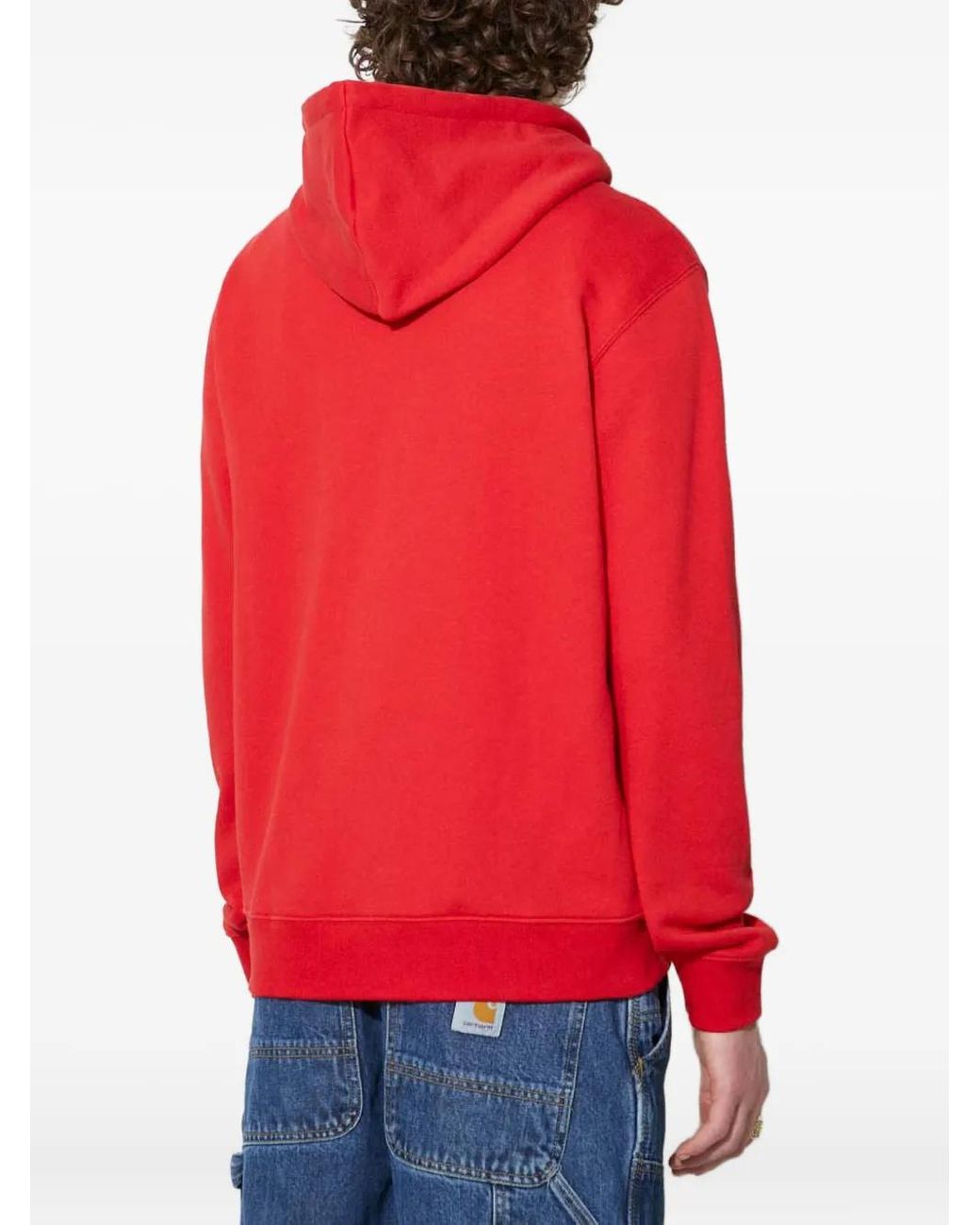 Adidas Red Logo-Print Hoodie for men