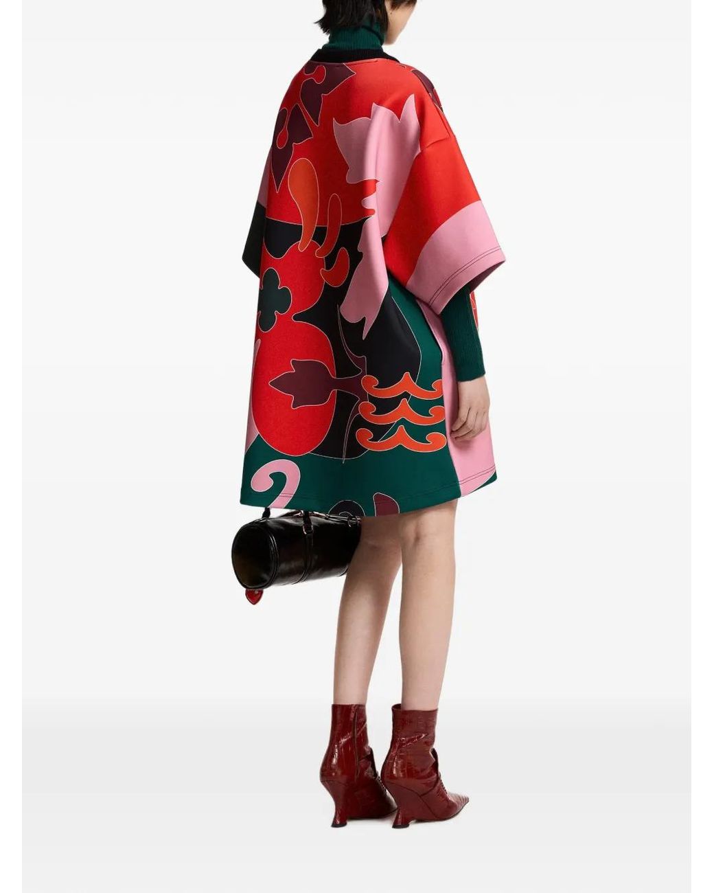 Essentiel Antwerp Red Klassic Abstract Mini Dress