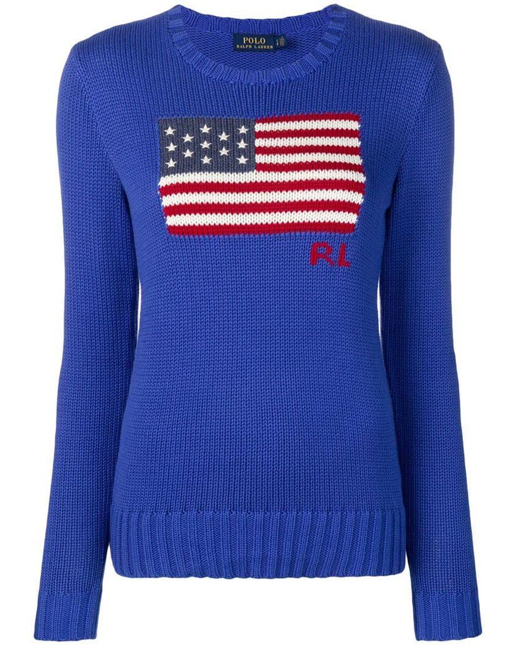 Polo Ralph Lauren Pullover mit Amerika-Flagge in Blau | Lyst DE