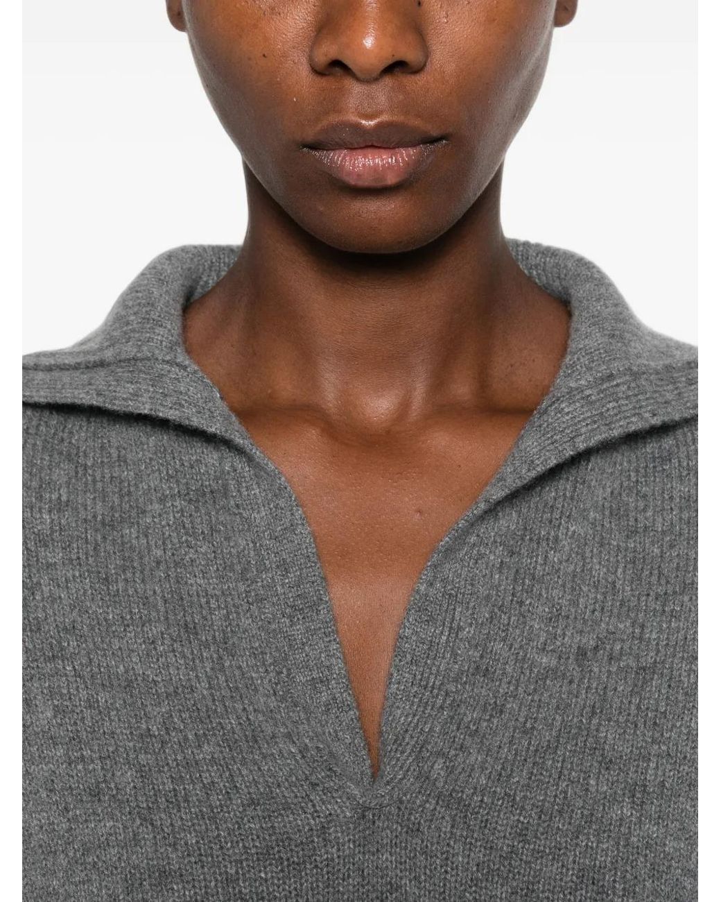 Barena Gray Spread-Collar Sweater
