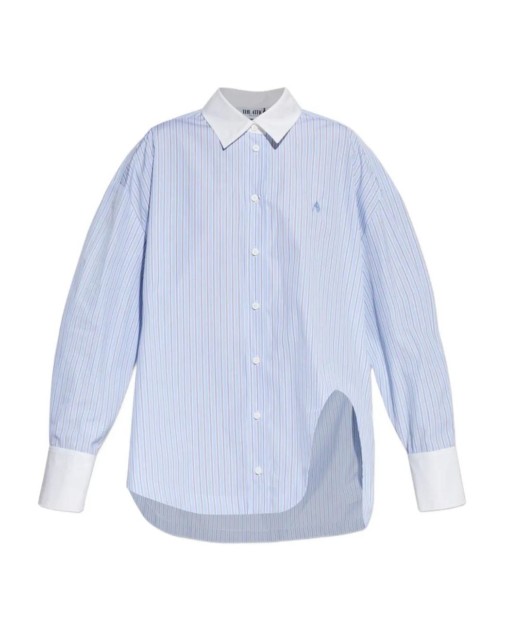 The Attico Blue Striped Embroidered Shirt