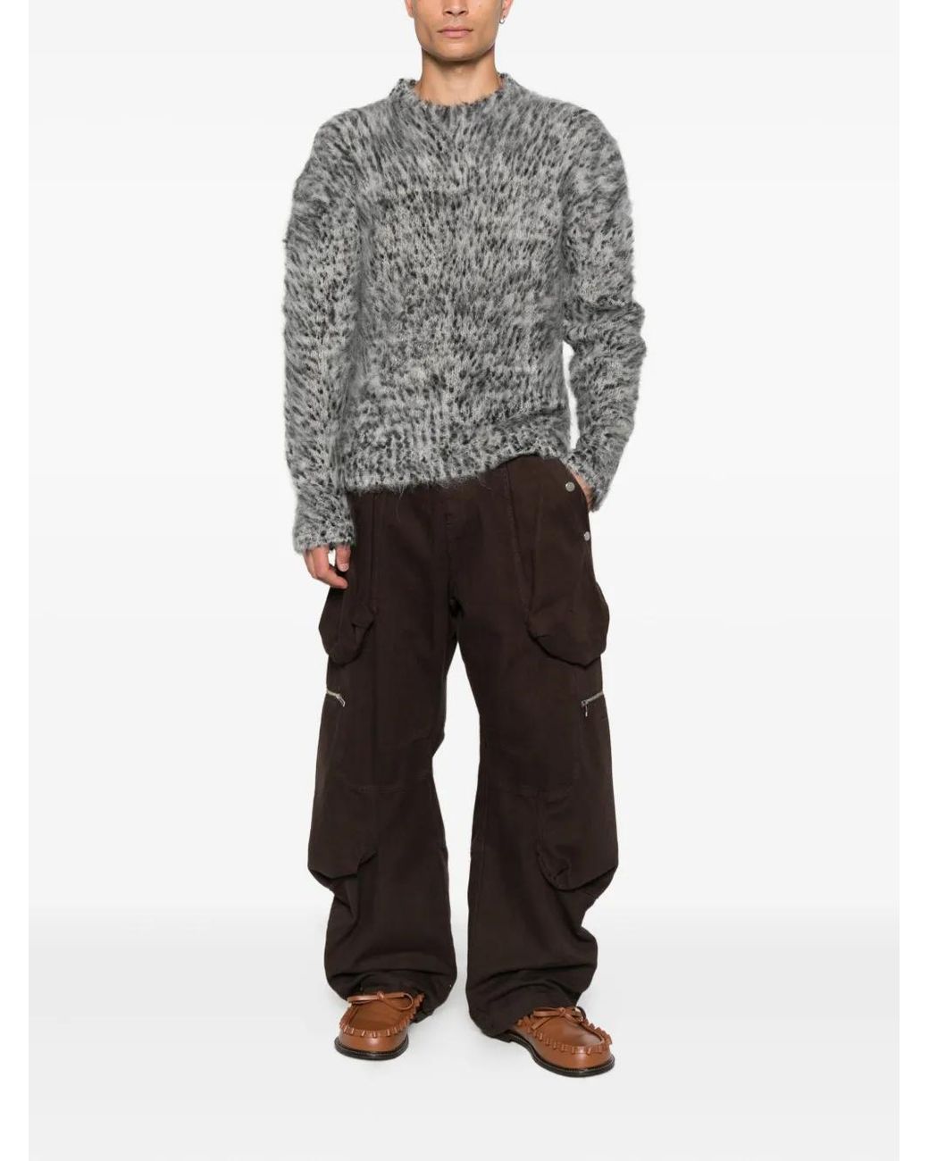 Marni Gray Round Neck Sweater for men