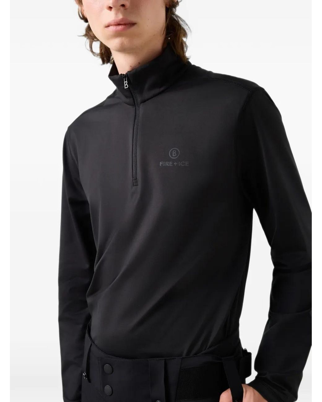 Bogner Fire + Ice Black Pascal Performance Top for men