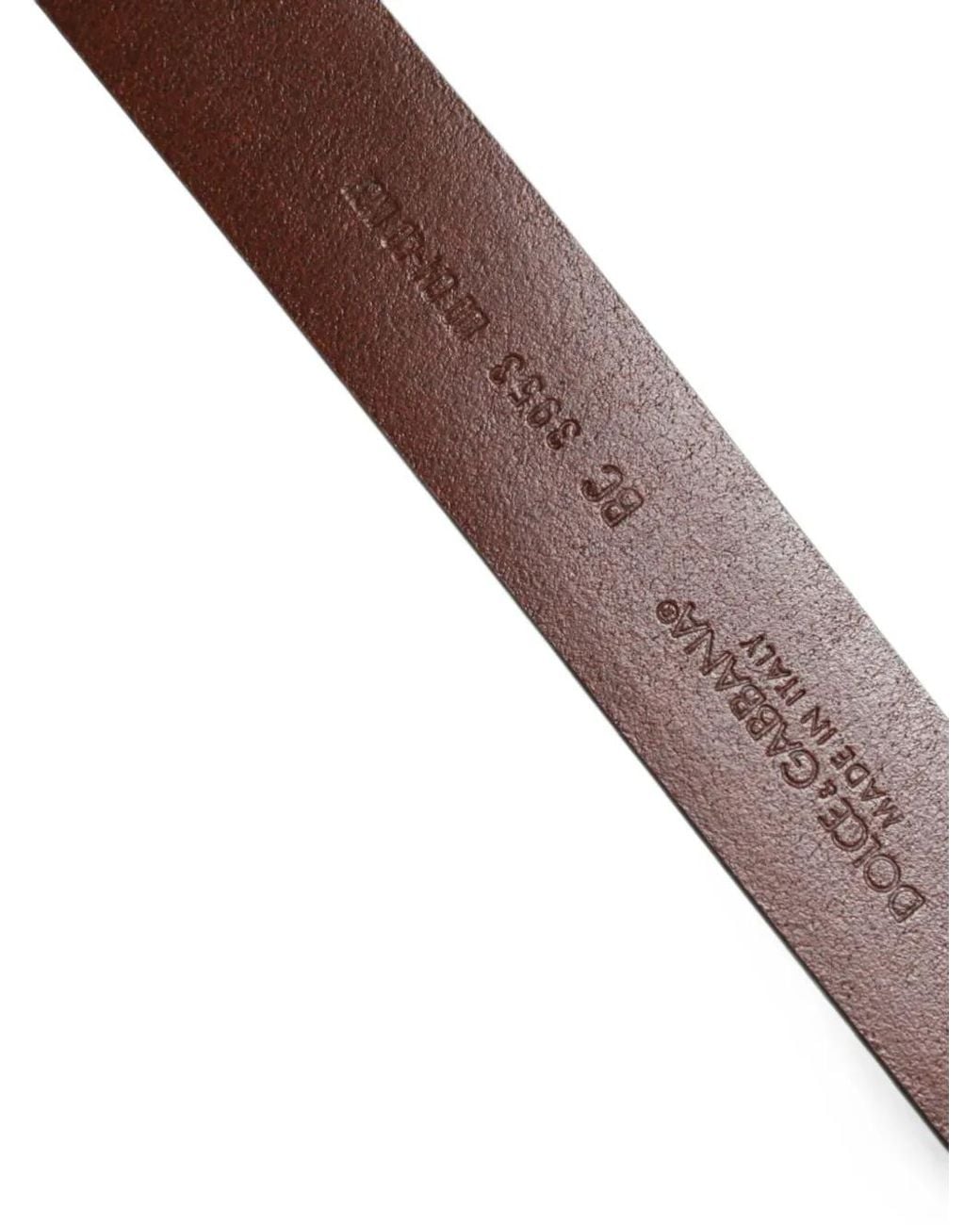 Dolce & Gabbana Brown Leather Buckle Belt for men