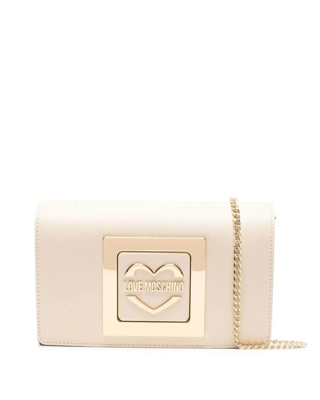 Love Moschino Natural Logo-Plaque Detail Crossbody Bag