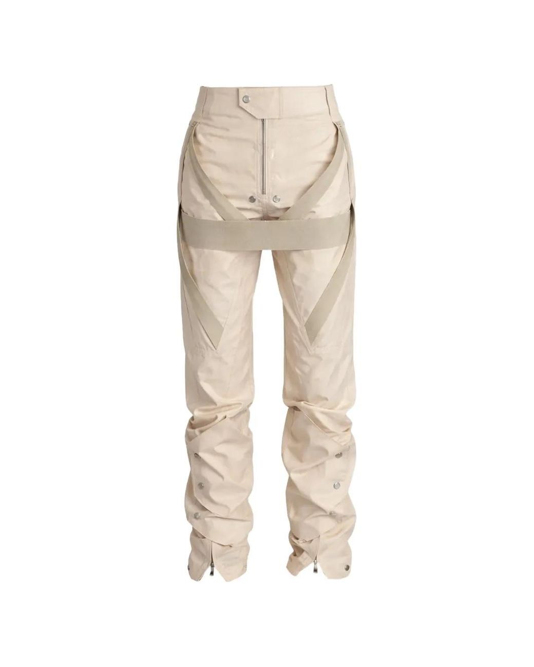 Rick Owens Natural Harness Pants With Snap Closure