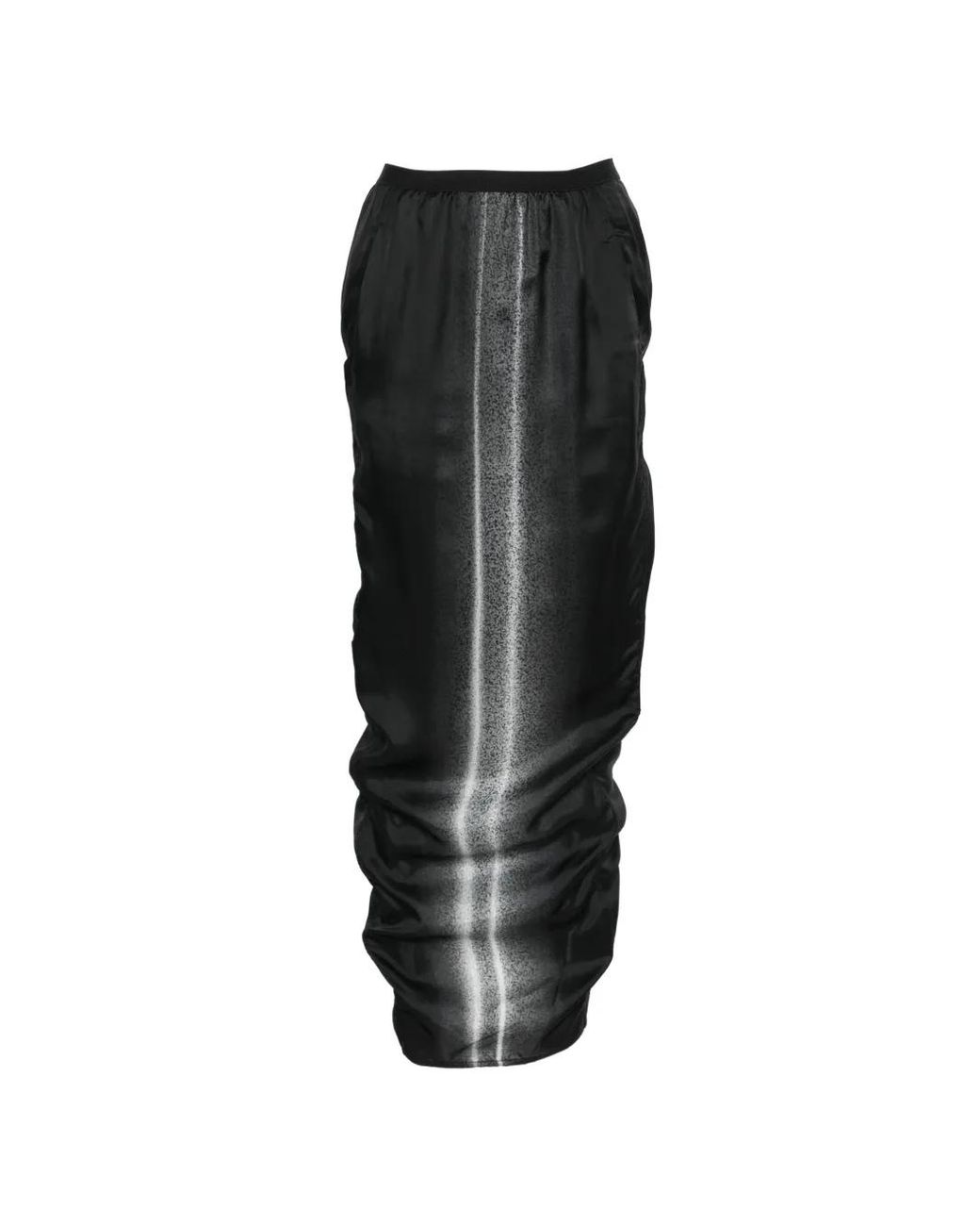 Rick Owens Black Jupe Longue À Effet Dégradé
