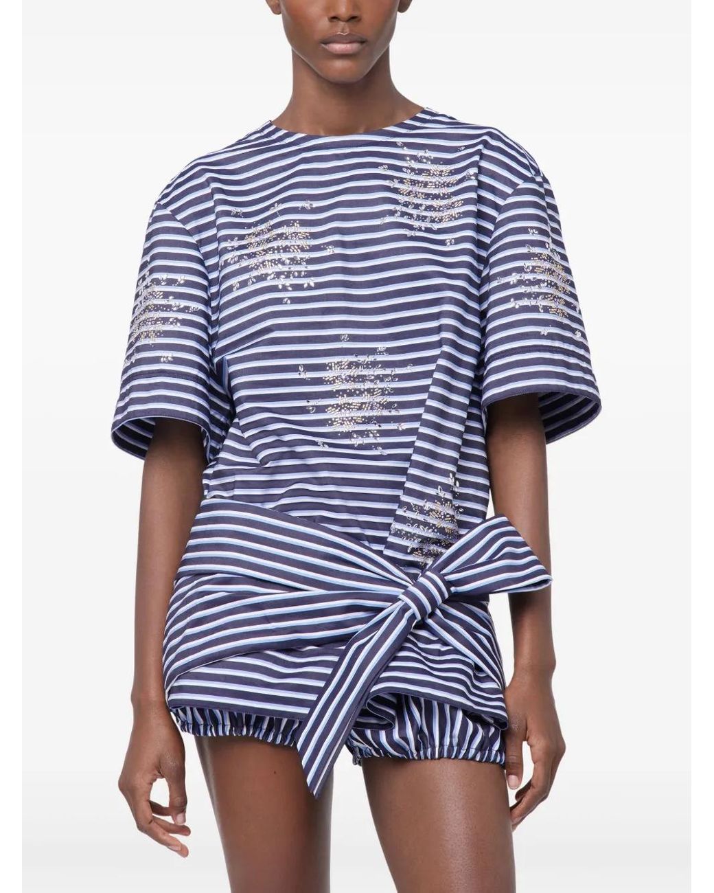 Rabanne Blue Striped T-Shirt