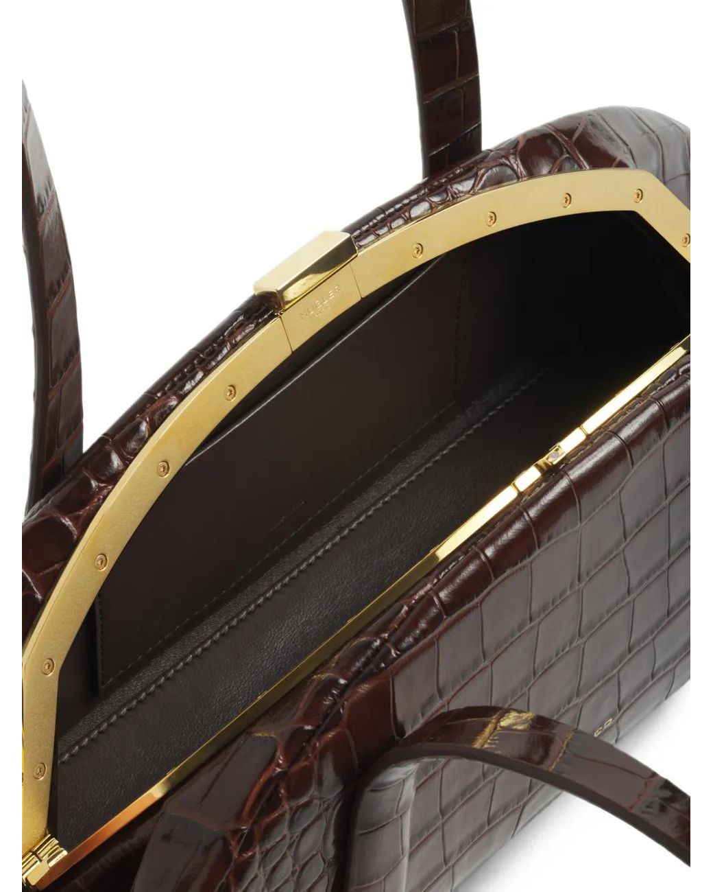 Mugler Brown Braune Lua Tasche Mit Kroko-Effekt