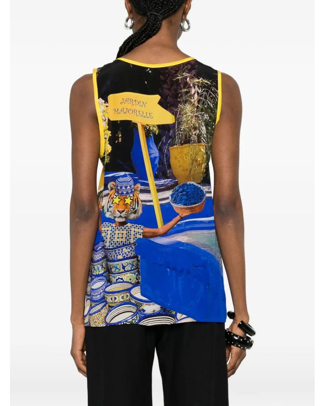 The Artistylist Blue Graphic-Print Tank Top