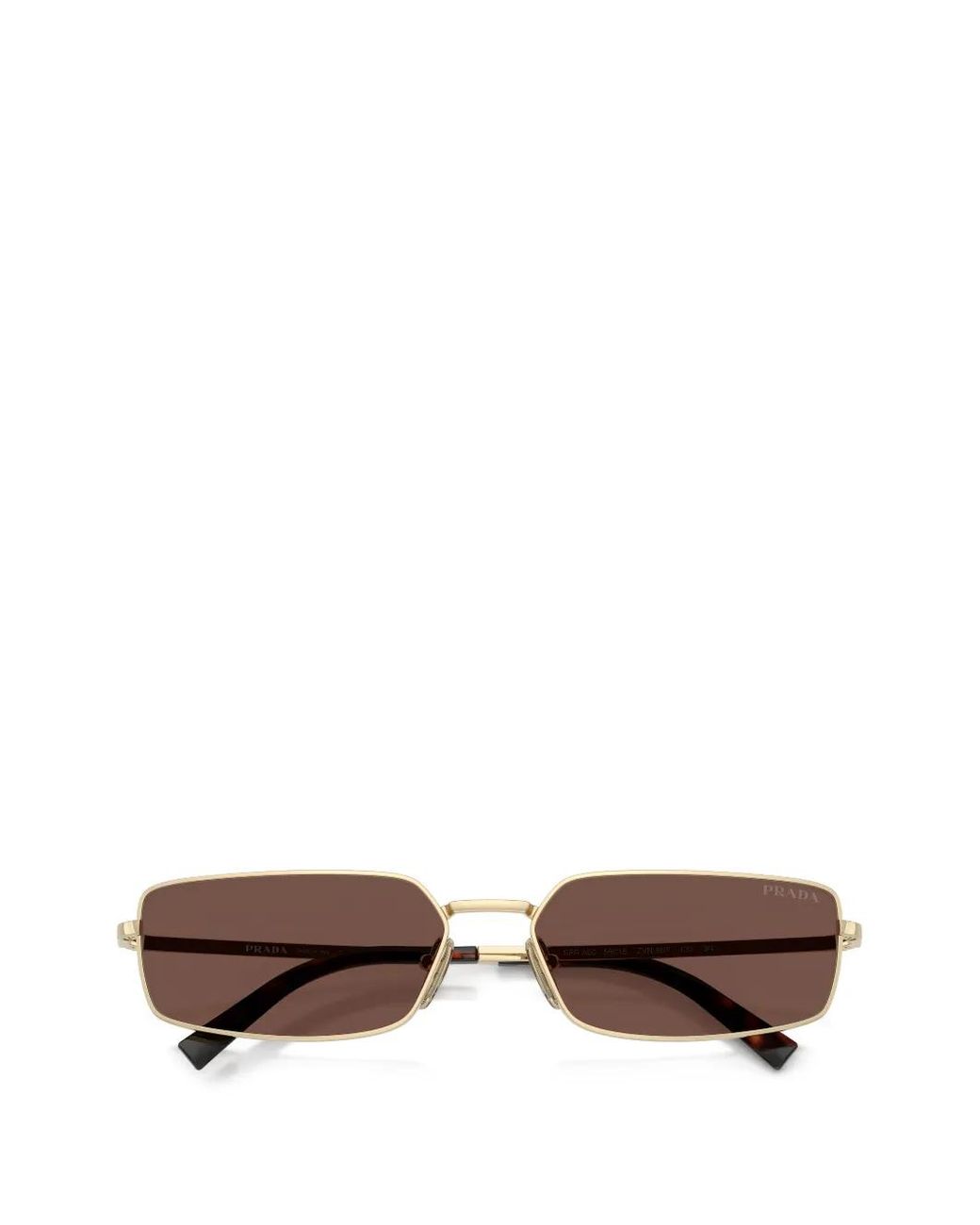 Prada Metallic Rectangular-Frame Sunglasses