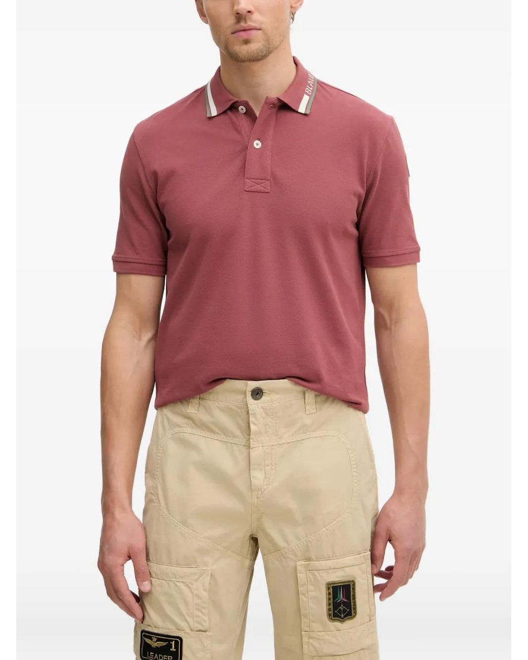 Blauer Ransom Poloshirt Mit Logo-Patch in Red für Herren