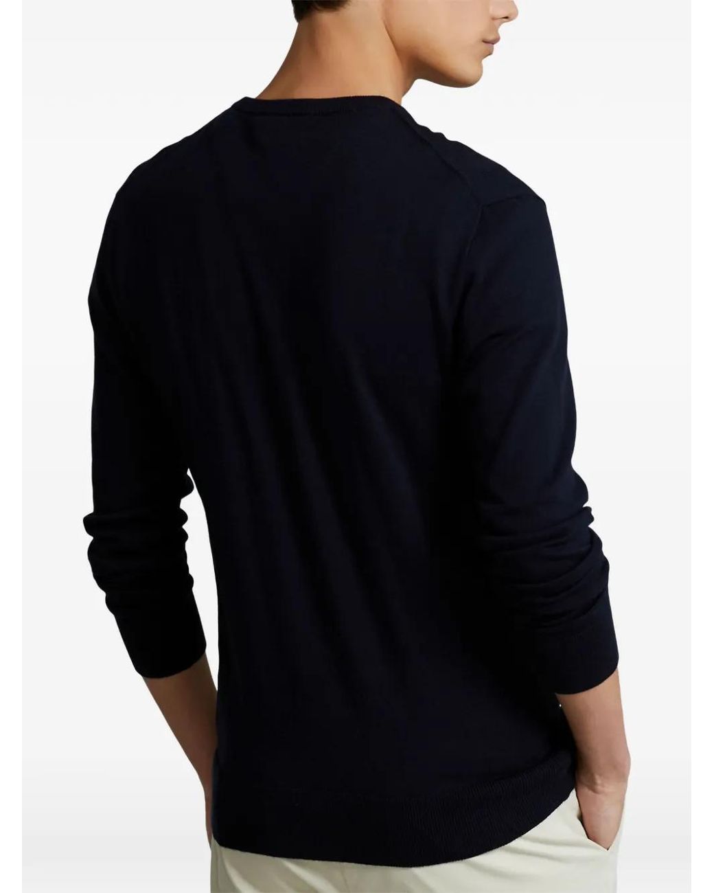 Polo Ralph Lauren Blue Long-Sleeve Logo-Detail Sweater for men