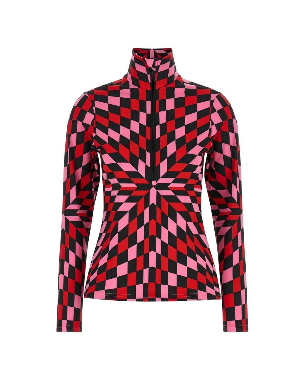 Goldbergh Red Chesu Geometric-Print Sweater