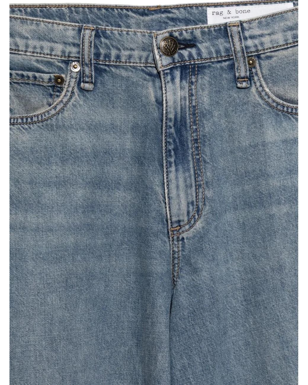 Rag & Bone Blue Sofie Wide-Leg Jeans