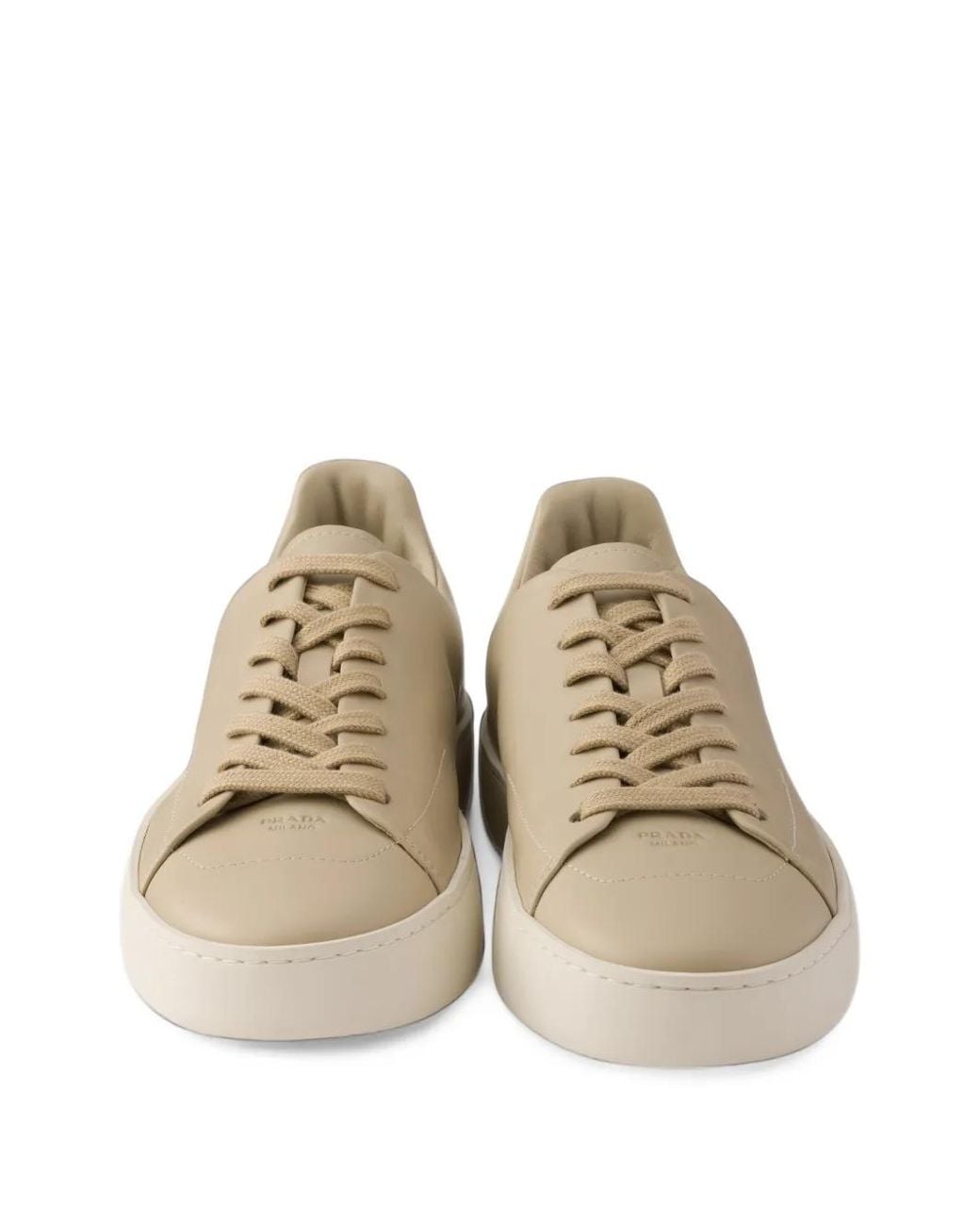 Prada Natural Court Leather Sneakers
