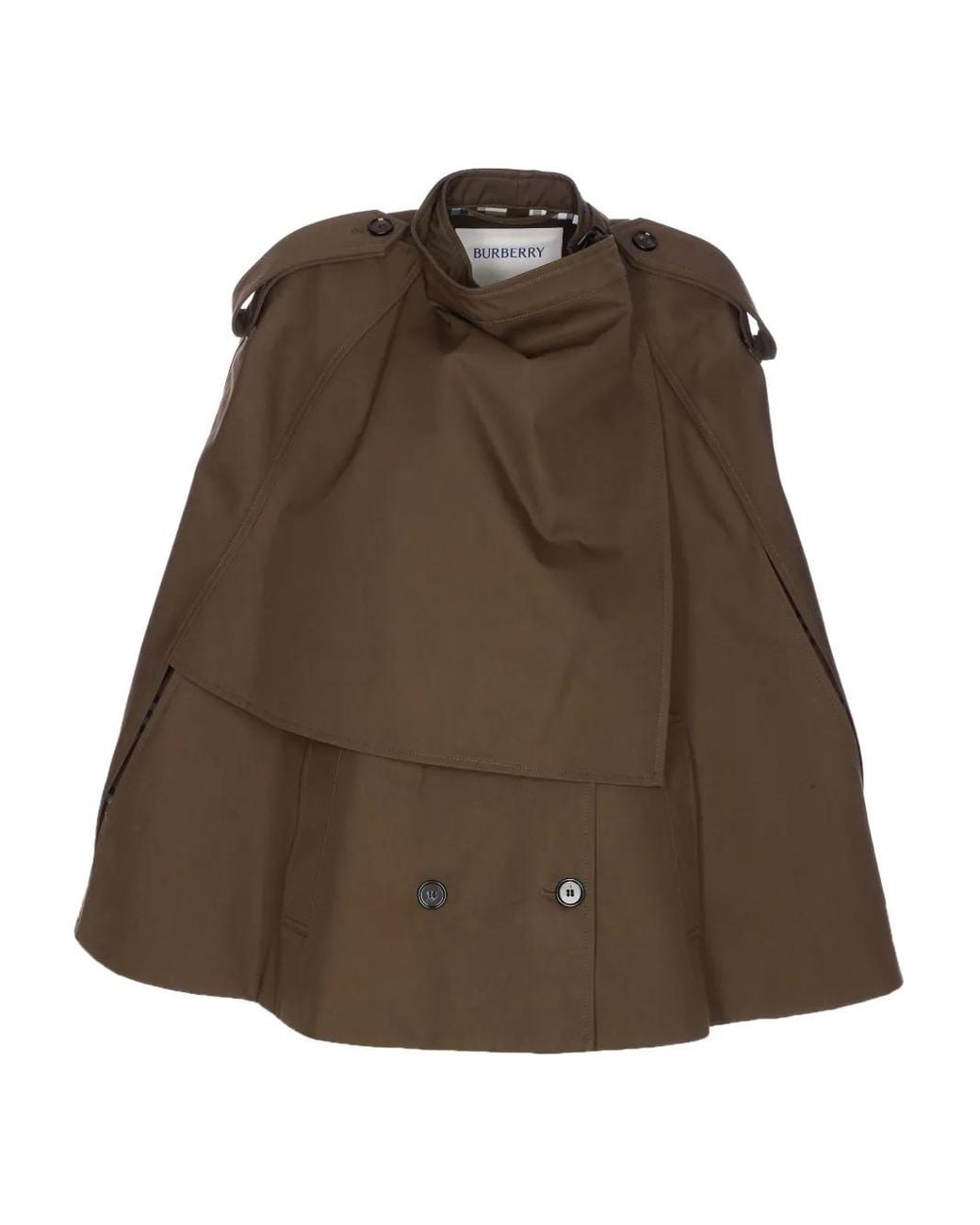 Burberry Cape Met Dubbele Rij Knopen in het Brown