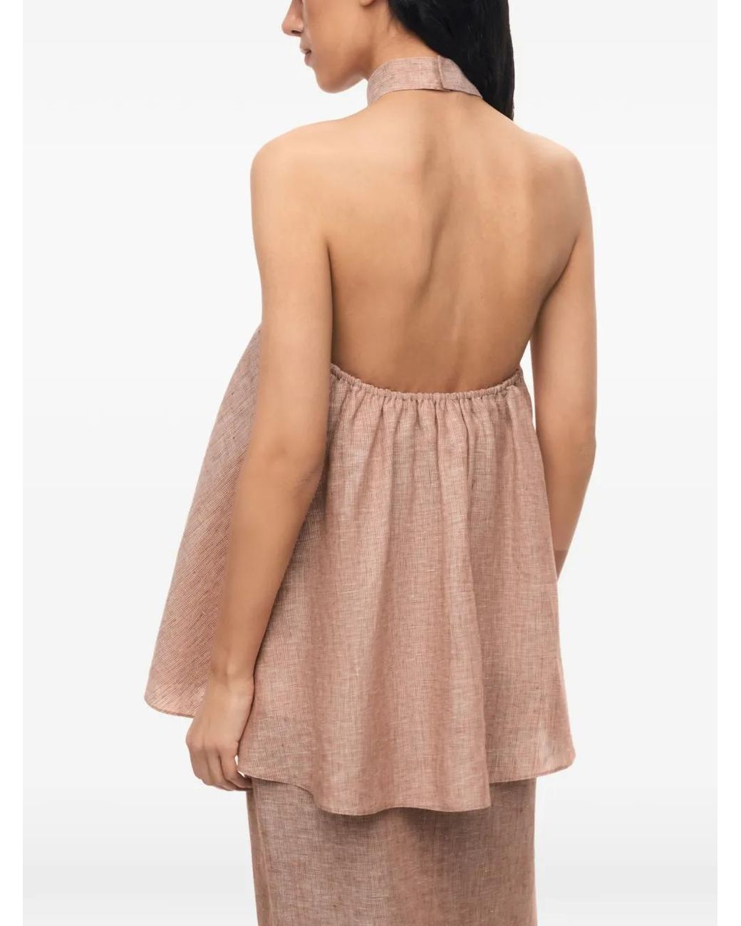 12 STOREEZ Pink Gelato Knot-Detail Halterneck Top