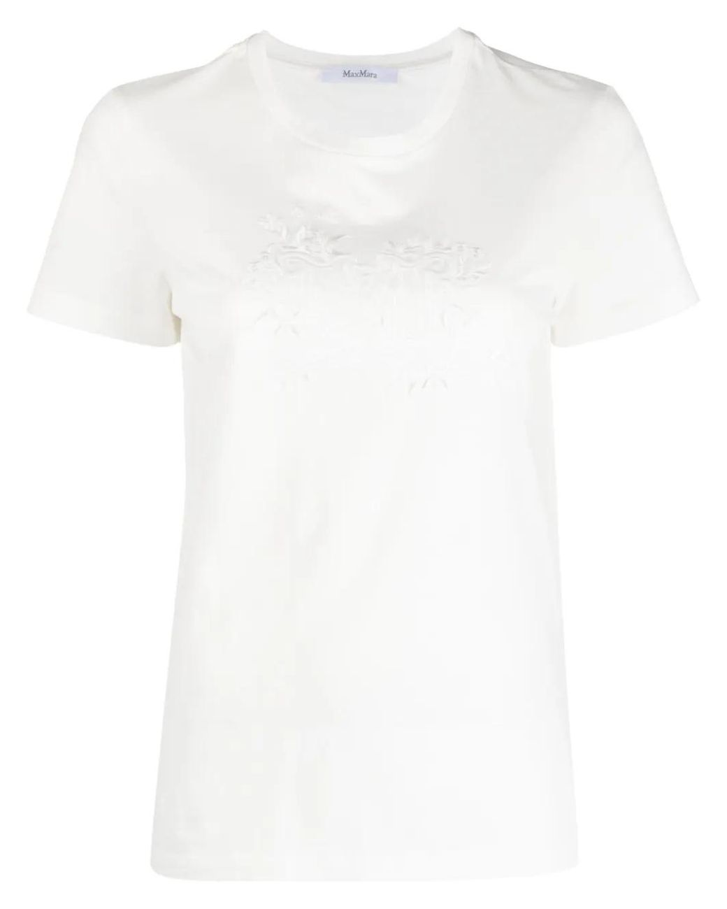 Max Mara White Embroidered Monogram T-Shirt