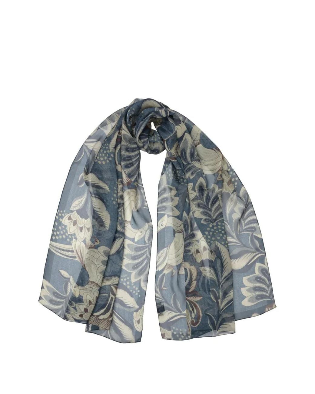 Elizabetta Blue Delfina Floral-Print Scarf