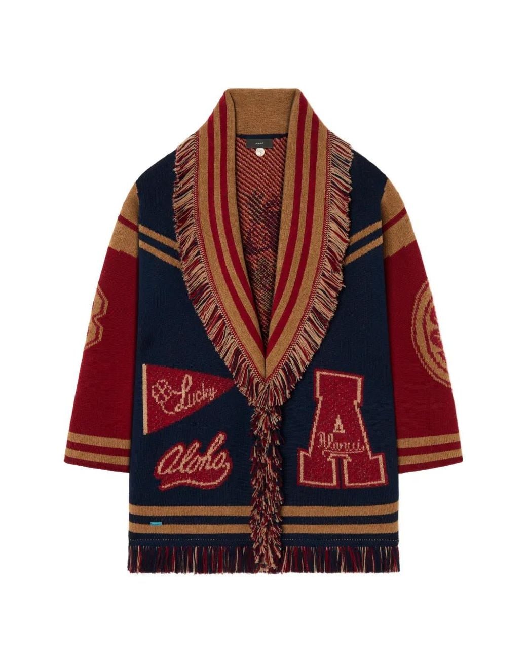 Alanui Red College Of Aloha Belted Cardigan