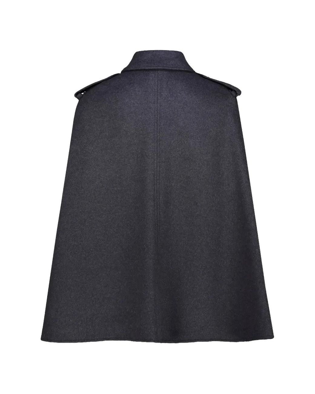 DR. HOPE Blue Button-Up Wool Cape