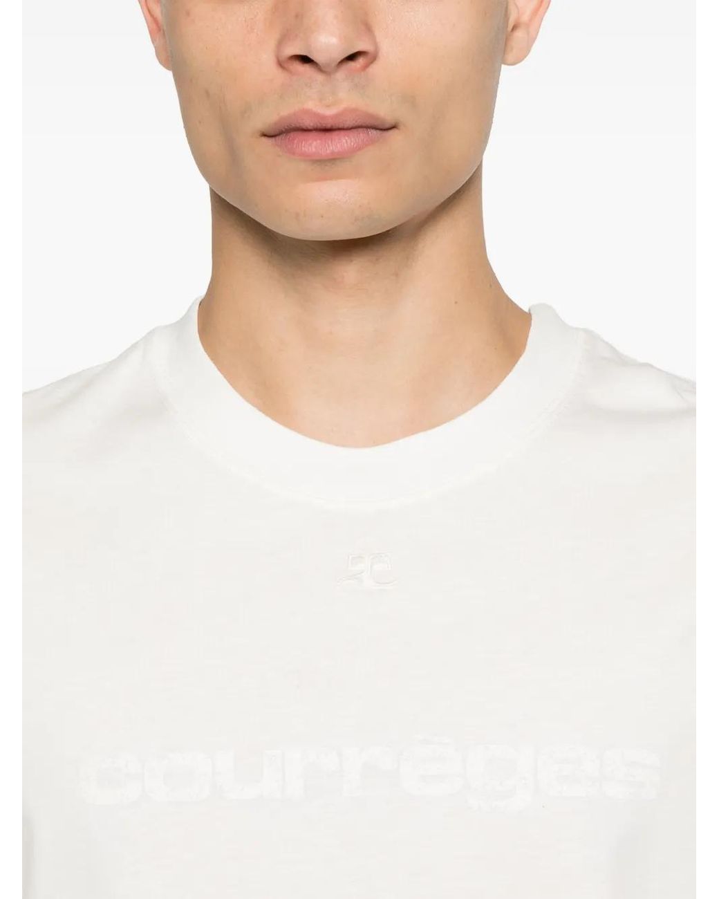 Courreges White Ac-Printed T-Shirt for men