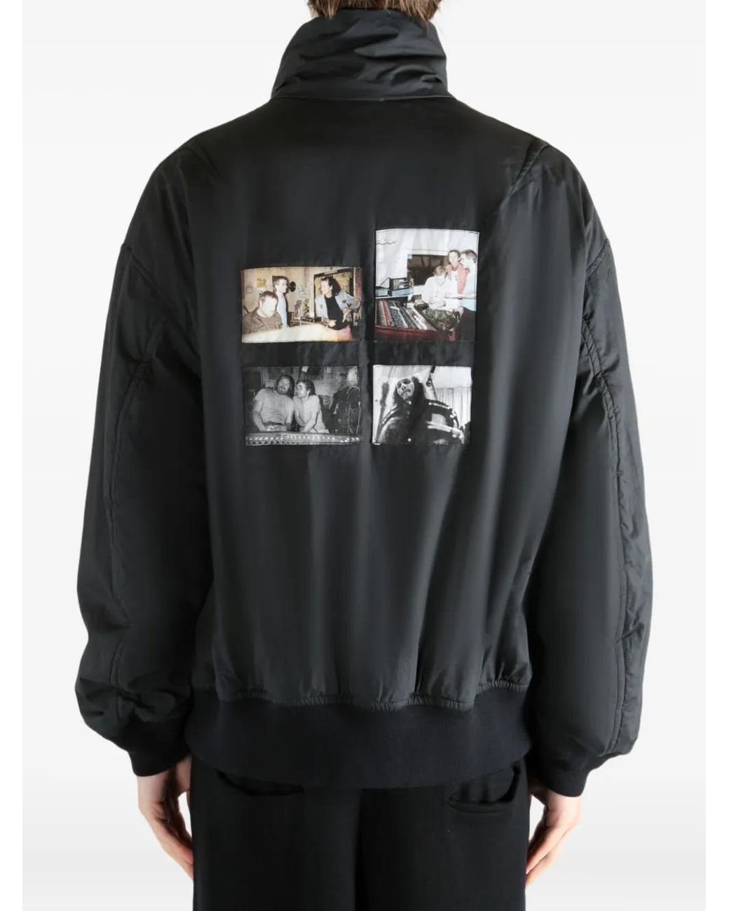 Undercover Black Zipped Graphic-Print Jacket for men