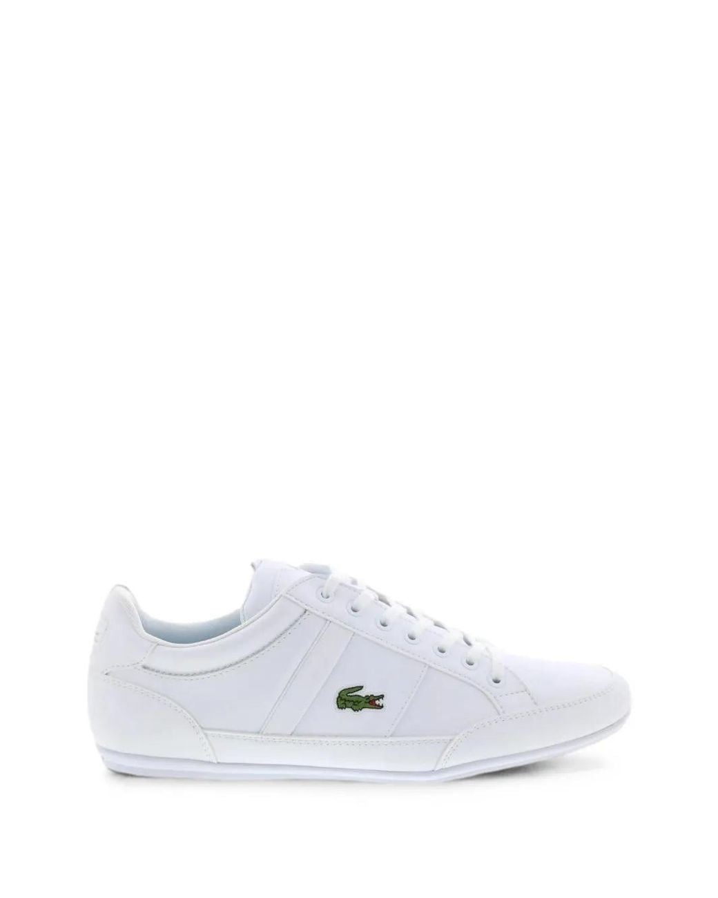 Lacoste White Chaymon Lace-Up Leather Sneakers for men