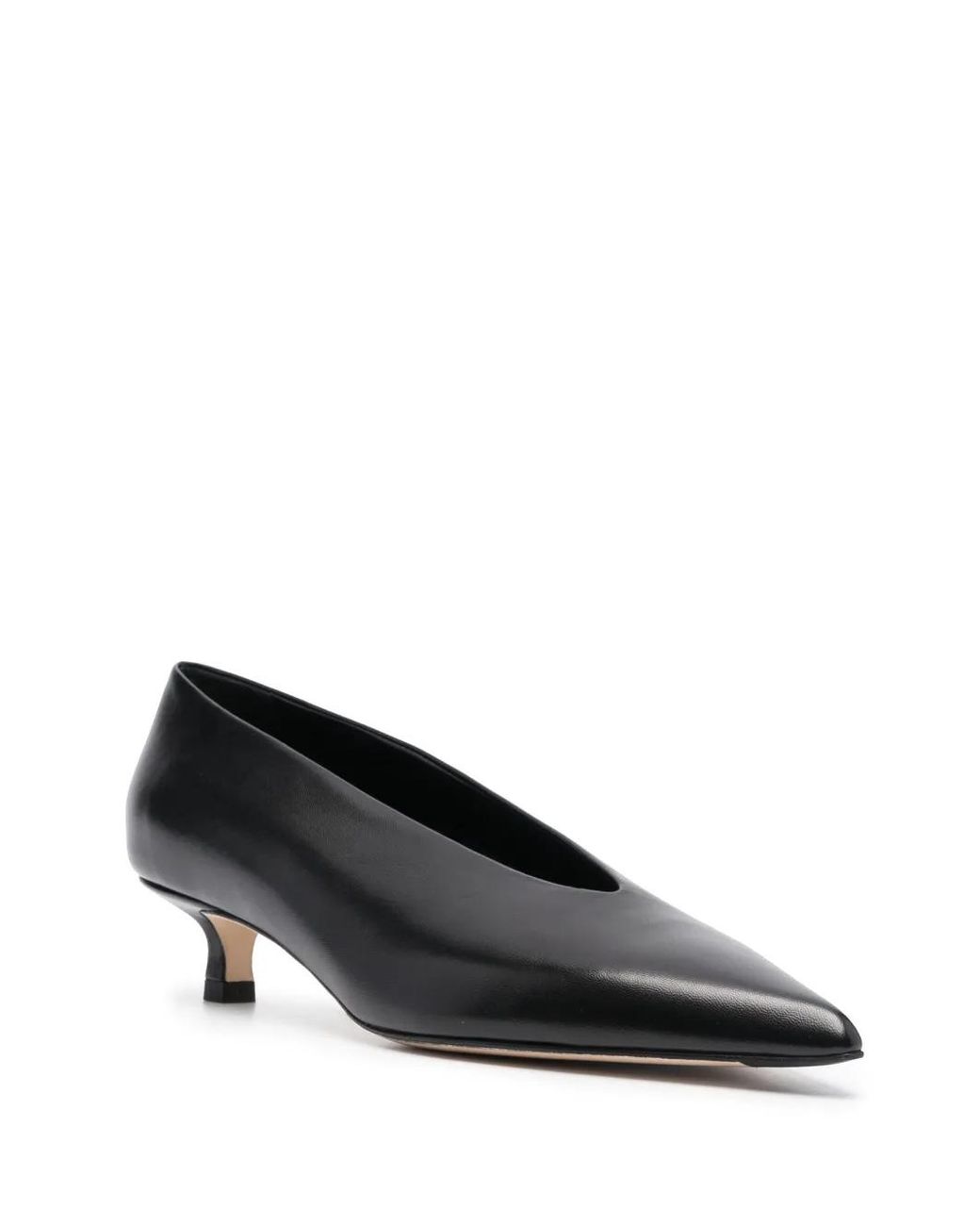 Aeyde Brown Clara Pointed-Toe Kitten-Heel Pumps