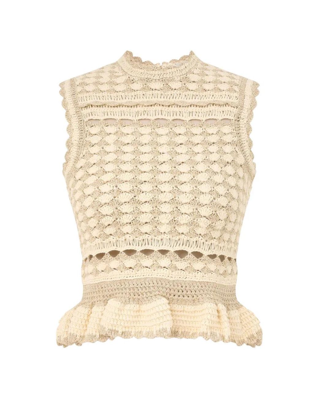 Zimmermann Natural Wanderlust Crochet Tank
