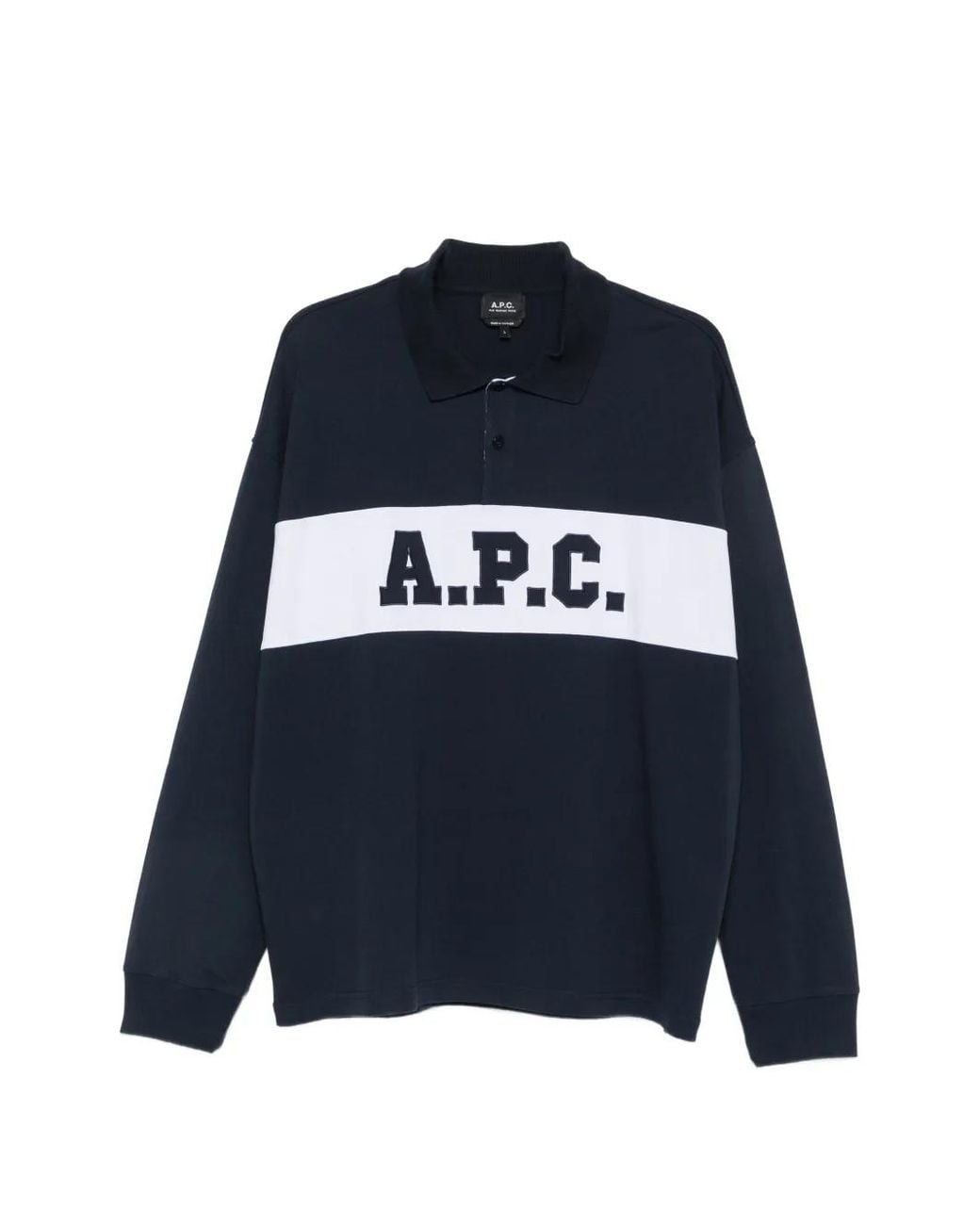 A.P.C. Poloshirt Met Logoprint in het Blue voor heren