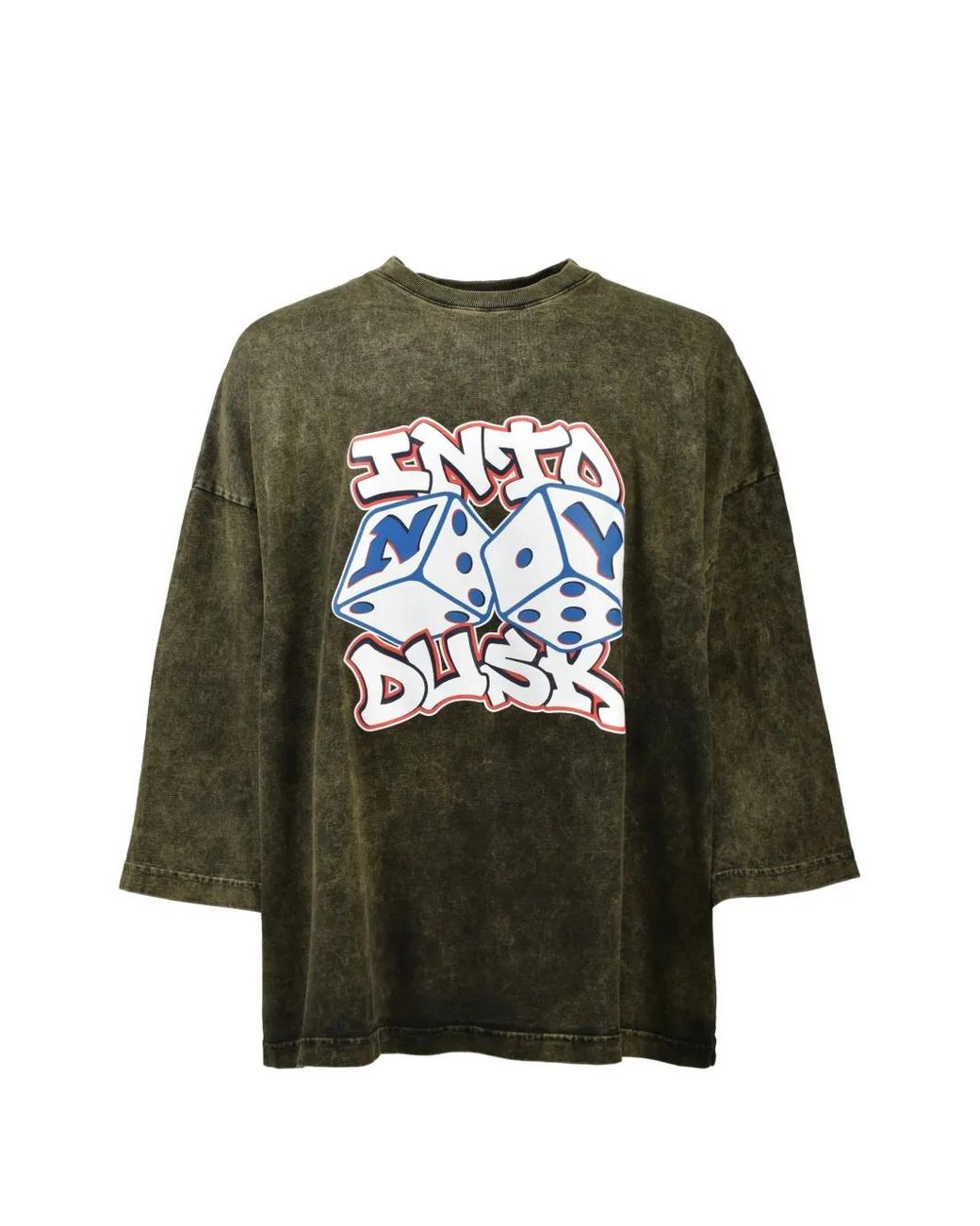 Intodusk Green Cee-Lo Graphic-Print Wide-Fit T-Shirt for men
