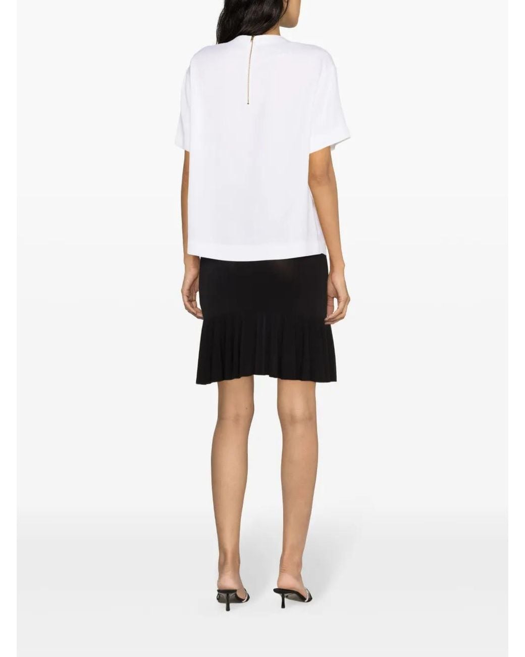 Moschino White Graphic-Print Crepe Blouse