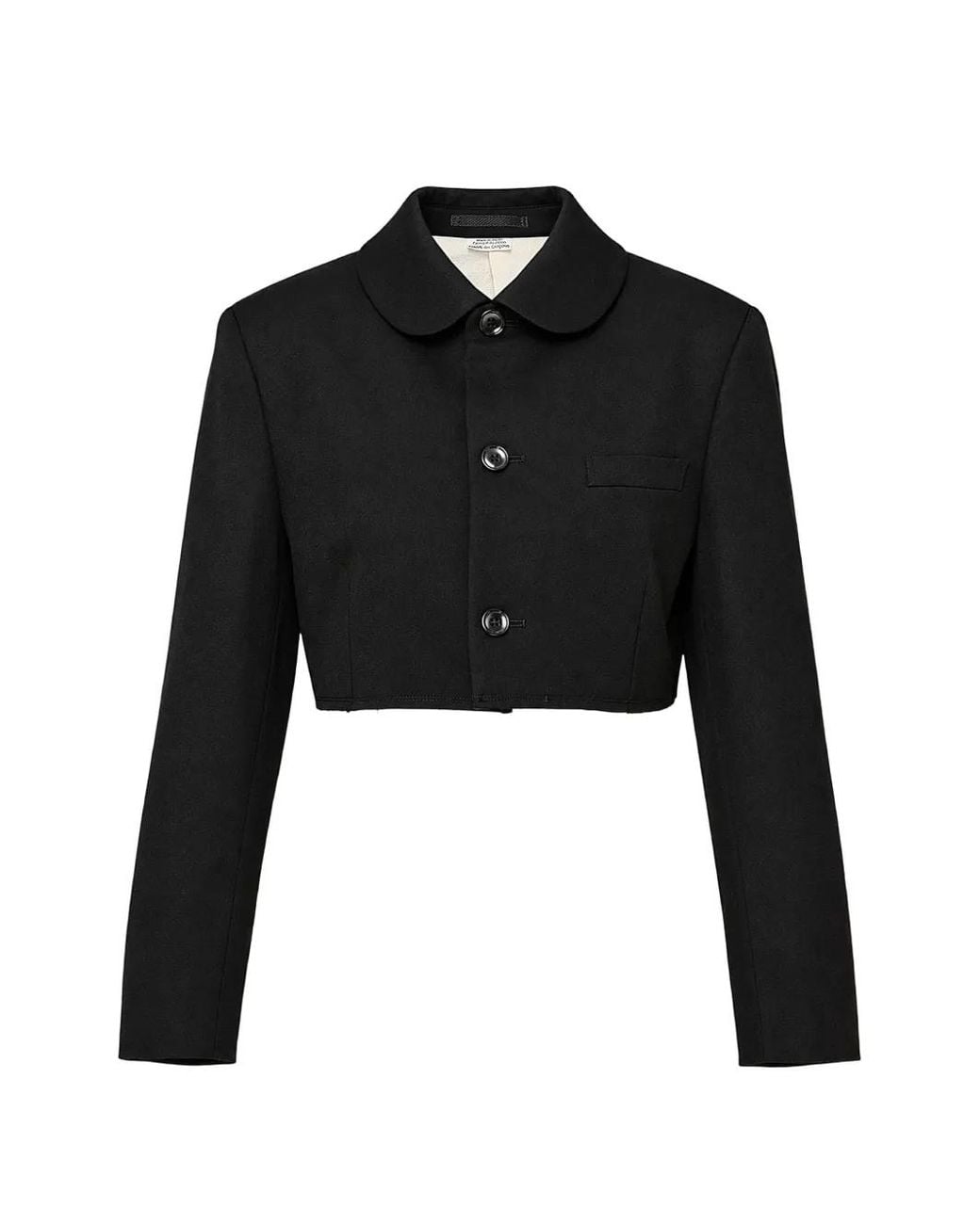 Comme des Garçons Black Cropped Wool Jacket