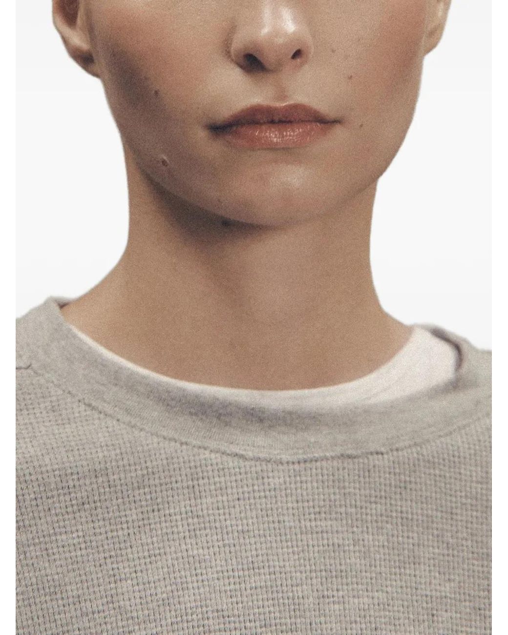 Entire studios Gray Waffle-Knit Long-Sleeve T-Shirt