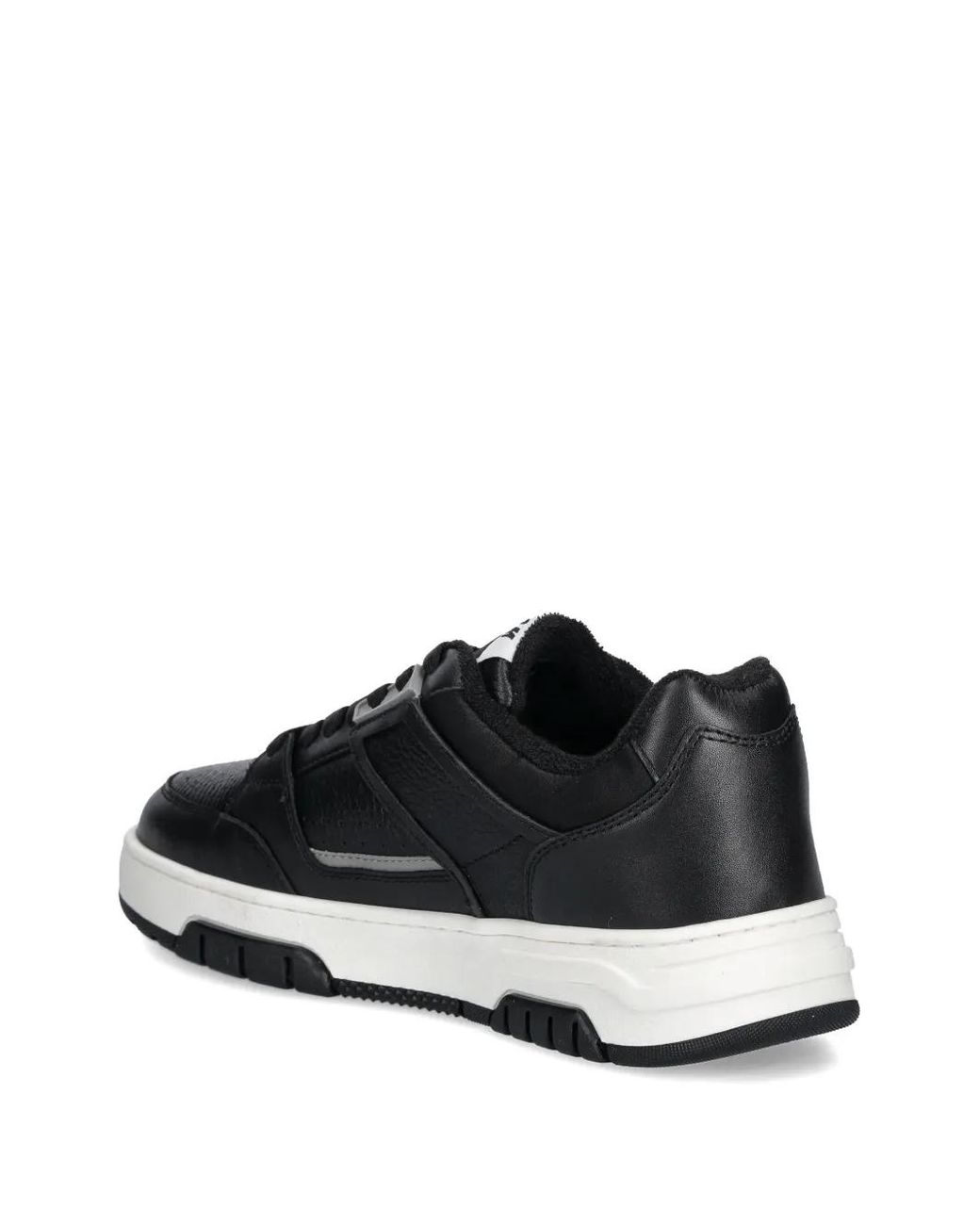 MSGM Black Panelled Leather Sneakers for men