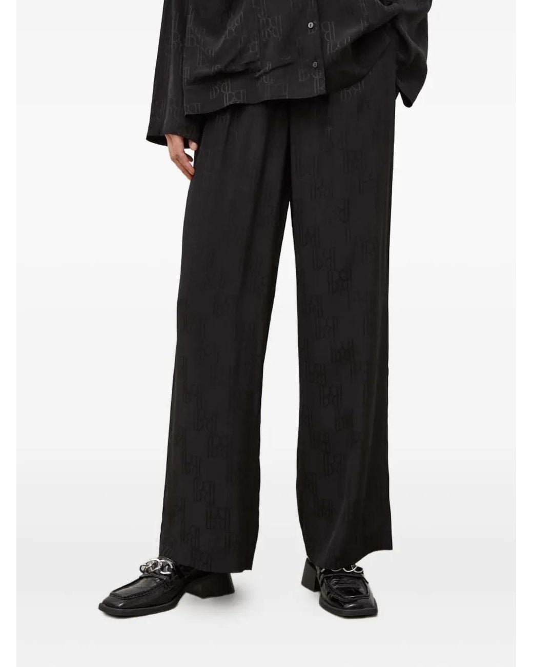 Herskind Black Hose Mit Monogrammmuster