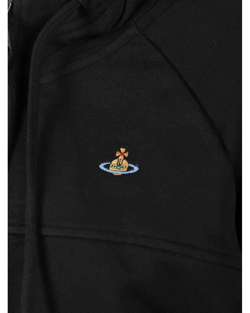 Vivienne Westwood Zip-Up Hoodie in Black | Lyst